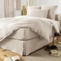 Cache-sommier gaze de coton luxe 90 x 190 cm Gaia Pampa naturel