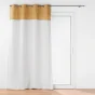 Lot de 2 rideaux a oeillets 140 x 240 cm polycoton + haut en jute Janara Ocre