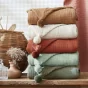 poncho enfant mixte 6/10 ans gaze de coton unie gaïa terracotta