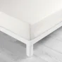 Drap housse 2 personnes 140 x 190 cm uni 57 fils lina Blanc