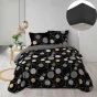 Pack parure de couette 240 x 220 cm Milor + drap housse 140 x 190 x 30 cm Noir