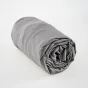 Ensembe drap housse 160 x 200 cm + 2 taies 60 x 60 cm en bambou de satin Salomé Anthracite
