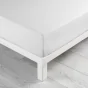 Drap housse 2 personnes 160 x 200 x 30 cm Linette coton lavé  57 fils Blanc
