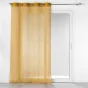 Voilage à oeillets 140 x 240  cm voile sablé + bande velours cotelé Casual Jaune