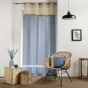 Voilage à oeillets 140 x 240 cm voile sablé + jute Greenybel Bleu