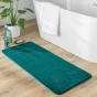 Tapis de bain 50 x 120 cm microfibre unie relief ricochet Bleu/emeraude