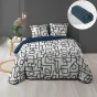 Pack parure de couette 220 x 240 cm Labyrinthe + drap housse (140) Bleu