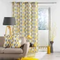 Rideau Tamisant a oeillets 140 x 260 cm polyester Palpito Jaune/blanc