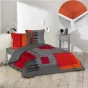 Pack housse de couette 220x240 cm Quadro + drap housse 140x190x30 Paprika
