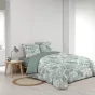 Housse de couette 240 x 220 cm en microfibre de flanelle Épicéa avec drap housse en coton blanc 140x190