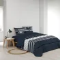 Ensemble de Lit States : Housse de Couette 240 x 220 cm avec Drap-Housse Bleu 140x190 cm - Esprit USA