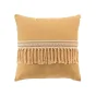 Coussin dehoussable franges 45 x 45 cm polycoton + jute Janara Ocre