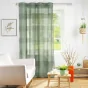 Voilage a oeillets 140 x 240 cm effet lin tisse fils chenille terraza Vert