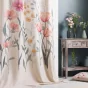 Lot de 2 Rideaux a oeillets 140 x 260 cm polyester/lin imprimé Aquarellis