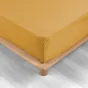 Drap housse 180 x 200 cm bonnet 30 cm percale de coton 78 fils Ocre