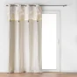 Rideau a oeillets  polycoton uni + haut métallisé pompons Melissa 140 x 240 cm