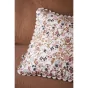 Coussin déhoussable avec croquet 40 x 40 cm gaze de coton imprimée capucine pampa Naturel