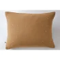 Taie d'oreiller gaze de coton brodée fil or 50 x 70 cm Gaia Chic Camel