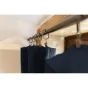 Lot de 2 rideaux 140 x 300 cm réglables double gaze de coton Bleu nuit