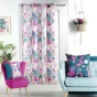Rideau a oeillets 140 x 260 cm polyester imprimé Exotic paradise Blanc