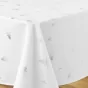 Nappe rectangle 150 x 240 cm polyester imprime metallise sapin Blanc/argent