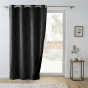 Rideau isolant thermique a oeillets 140 x 260 cm isolant/velours relief Polarchic Noir