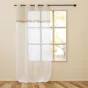 Voilage à Œillets 140 x 240 cm - Voile Sablé avec Détail en Jute Louane