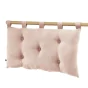 Tête de lit 5 boutons avec passants – 50 x 80 cm – Gaze de coton Gaïa Rose guimauve
