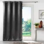 Lot de 2 rideaux 100% occultant 135 x 240 cm velours frappé Anthéa Anthracite