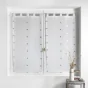 Paire droite passants 2 x 60 x 160 cm voile sablé brodé Lorna Blanc