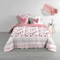 Pack parure de couette 200 x 200 cm Lolove + drap housse 140 x 190 x 30 Rose