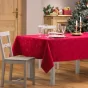 Nappe rectangle 140 x 300 cm jacquard flocons Rouge