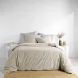 Housse de couette 240 x 220 cm coton lavé 57 fils Linette Beige