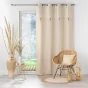 Rideau tamisant en coton 140 x 240 cm + pompons Rafina Or