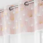 Lot de 2 Voilages 140 x 240 cm voile sablé + haut velours Clairine Rose