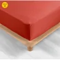Lot de 2 Drap housse percale de coton 78fils ultra doux 160 x 200 cm Tomette