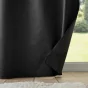 Rideau thermique phonique 140 x 260 cm 100% occultant/velours relief shadow Noir