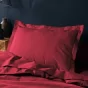 Taie d'oreiller 50 x 70 cm uni 57 fils lina  +point bourdon Marsala