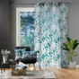 Voilage a oeillets 140 x 240 cm voile sable imprimé  Isibelle Bleu