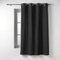 Lot de 2 rideaux petite hauteur 135 x 180 cm coton/polyester recyclé Twily Noir