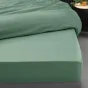 Drap housse queen size 160 x 200 cm bonnet 30 cm percale de coton 78 fils Tilleul