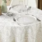 Nappe ronde (0) 180 cm polyester imprime metallise leya Sans