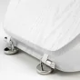 Abattant wc charnieres metal 37.5 x 46 cm mdf effet bois strata Blanc