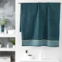 Drap de bain 90 x 150 cm éponge unie jacquard Belina Bleu