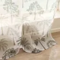 Lot de 2 Voilages à Œillets 140 x 240 cm - Voile Sablé Imprimé Palmea Vert