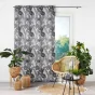 Lot de 2 Rideaux en jacquard a oeillets 140 x 260 cm Faggy Noir