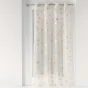 Voilage a oeillets 140 x 240 cm voile sable imprime metallise ginkgold