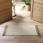Tapis rectangle a franges 50 x 80 cm coton/polyester tisse pietro Sans