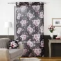 Panneau a oeillets 140 x 240 cm voile sable imprime velvet flower Noir