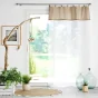 Voilage à anneau 140 x 240 cm en polycoton sablé + jute Leana Beige